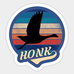 Goose Honk Retro Sunset Sticker